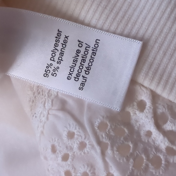 Evsie cream mixed fabric/lace light weight sweatshirt girls size 13/14 - Picture 6 of 8